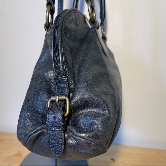 HOBO International vintage black leather top rounded satchel - Picture 3 of 14